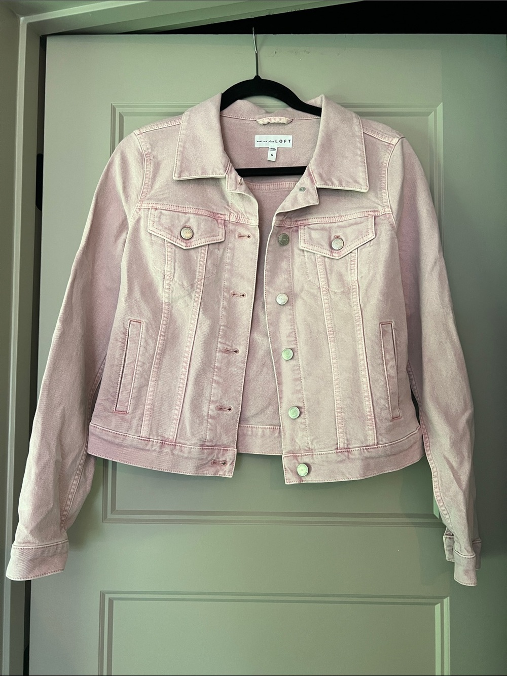 LOFT Light Pink Cotton Denim Jacket